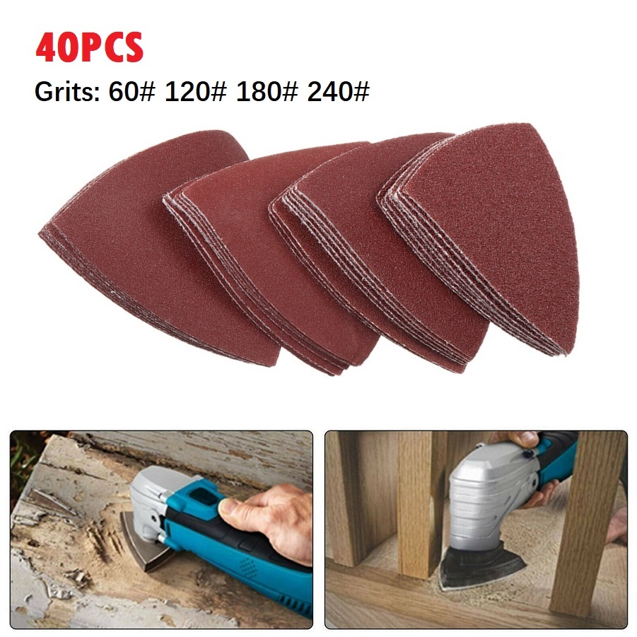 Oscillating Multi Tool - 40pcs 80mm Aluminum Oxide Triangle Sandpaper